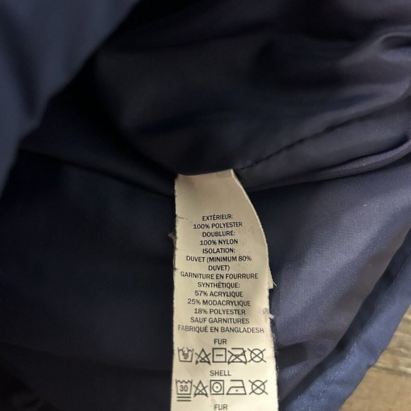 L.L. Bean L Petite Blue Puffer Goose Down TEk Jacket Coat Full Zip - Picture 3 of 4